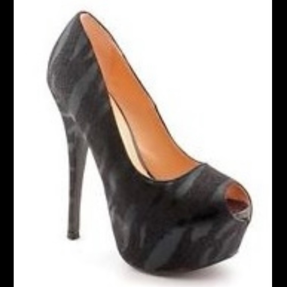 Liliana Paulette-34 Black Zebra Platform Heels 8